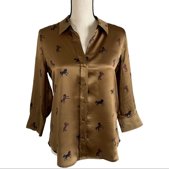(SOLD) l’agence silk horse blouse - Picture 3 of 8